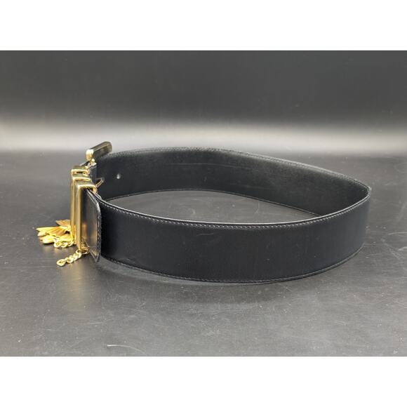 Rare Vtg ESCADA x MCM Leather Belt Gold Bow Dangle Made in Western Germany 36 main image 12